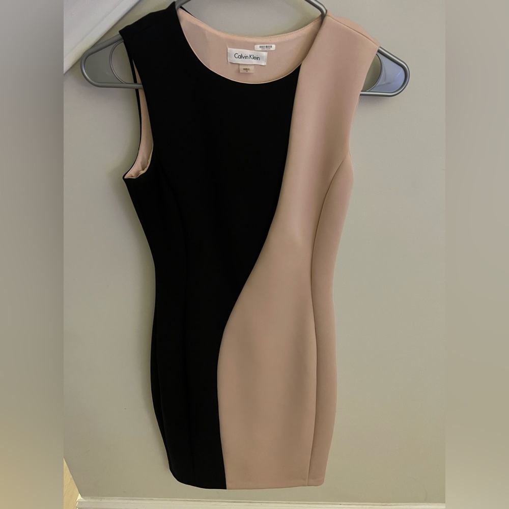 Calvin Klein black and blush professional midi dress